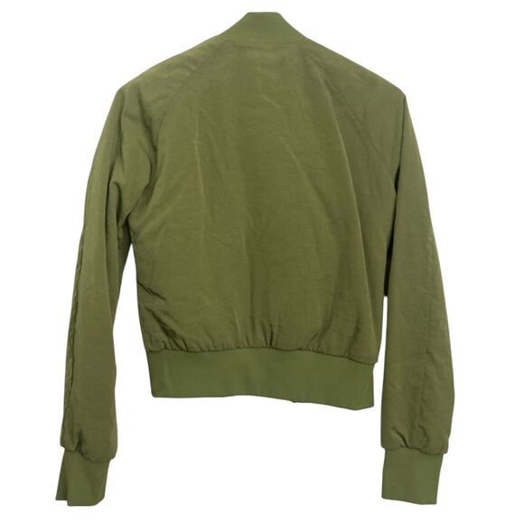 Lululemon Non Stop Bomber Jacket Womens Size 2 Green Reversible Lightweight Coat - Picture 5 of 10